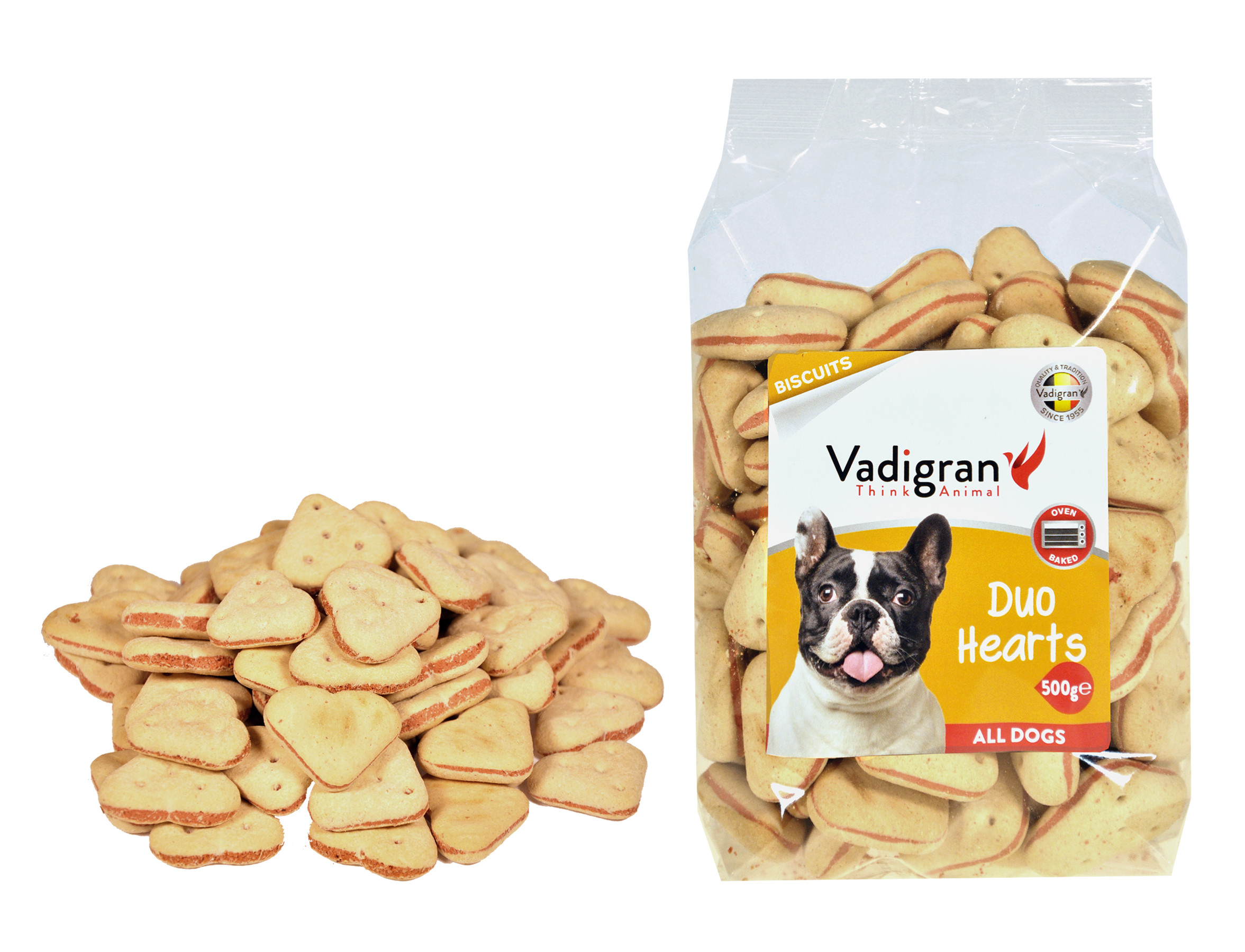 Vadigran Snack dog Biscuits Duo Hearts 500g