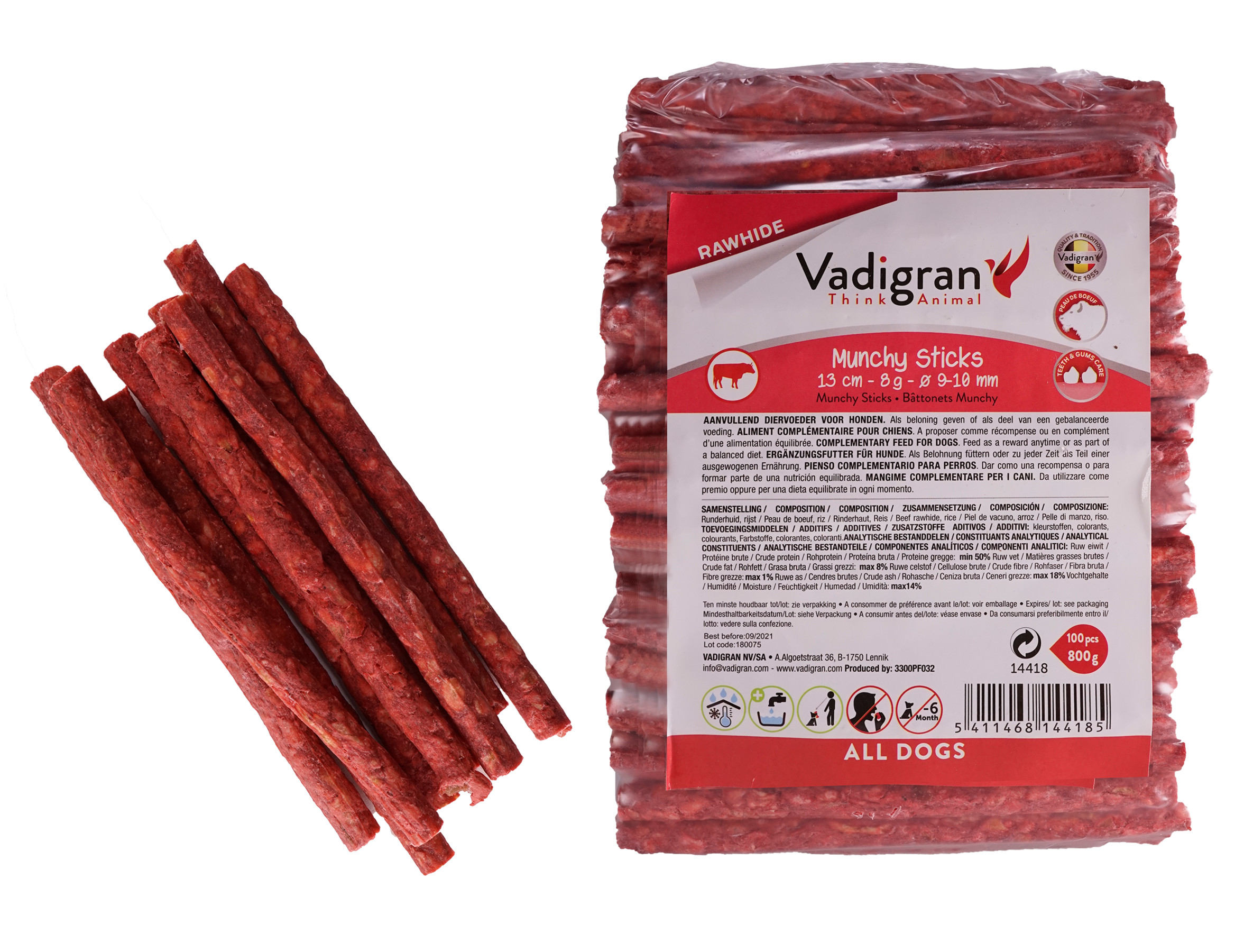 Vadigran Munchy Cigaret red 8g/13cmxØ9mm (100)