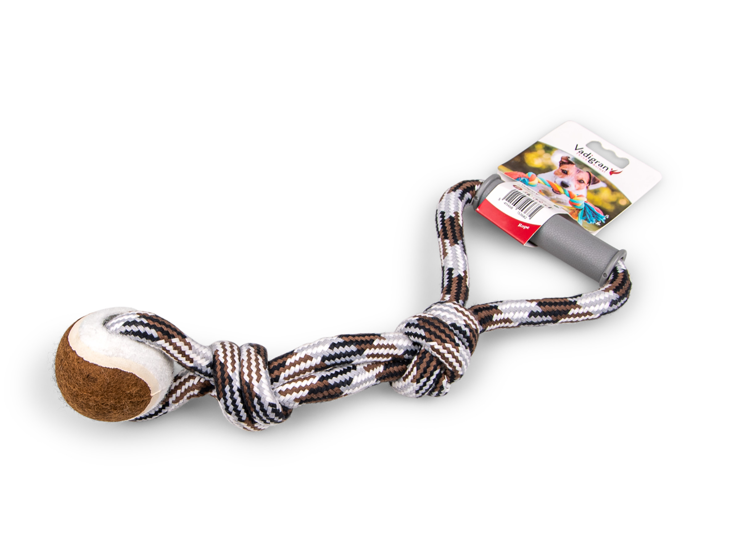 Vadigran Cotton rope+plastic handle + tennisball brown190g