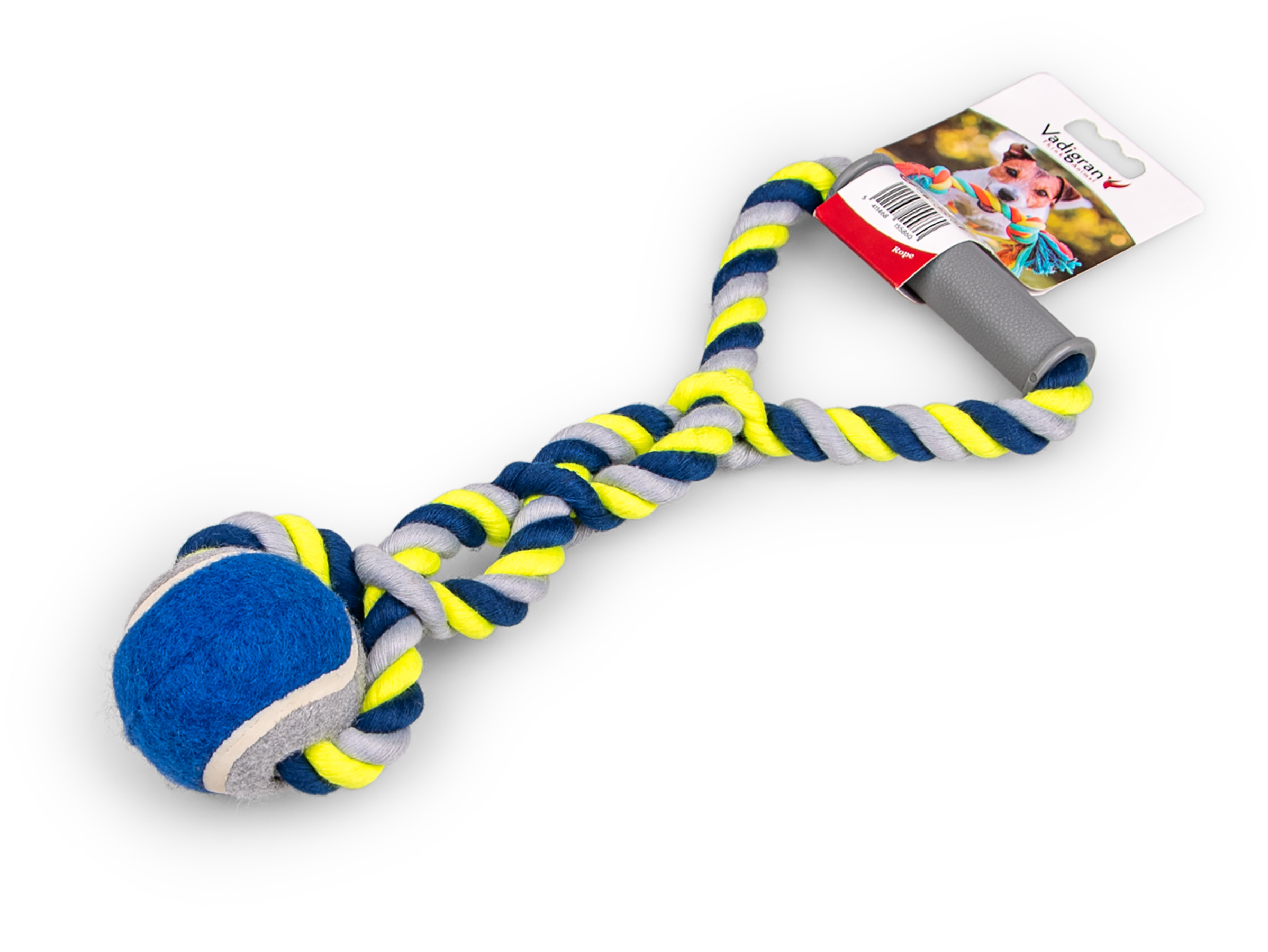 Vadigran Cotton rope+plastic handle+tennis blue-yellow 190g