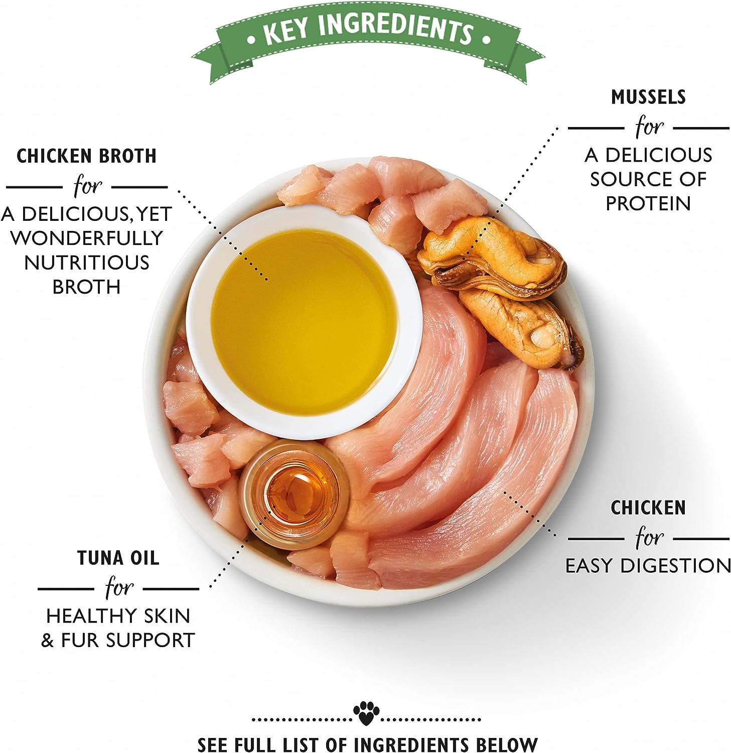 Lily's Kitchen Shredded Fillets Chicken & Mussels in Broth Wet Cat Food (70g)