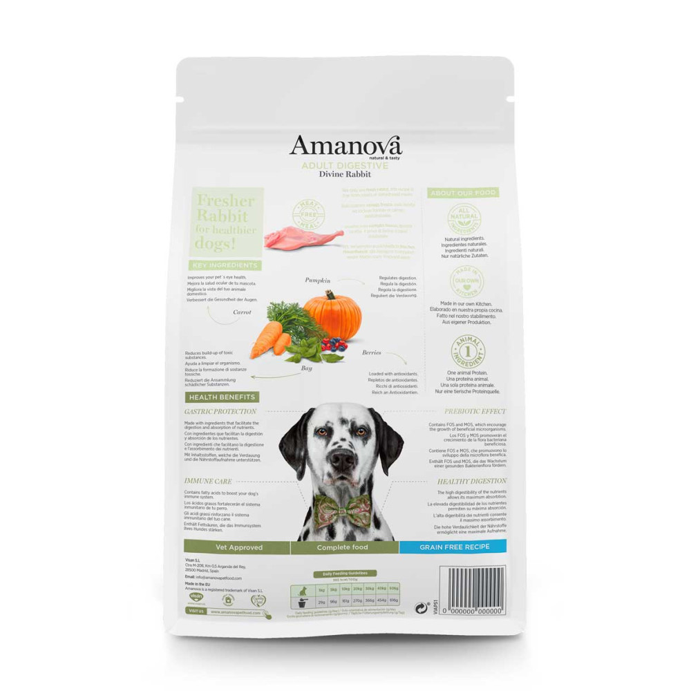 Amanova Dry Adult Digestive Divine Rabbit - 2kg