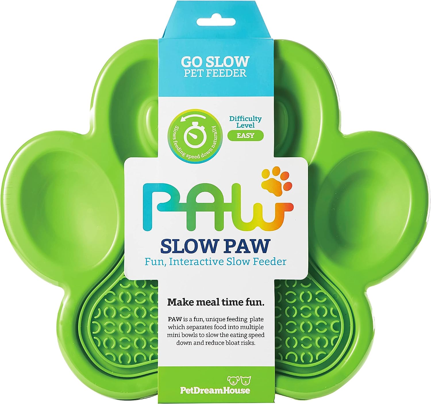 PetDreamHouse PAW 2-in-1 Slow Feeder & Lick Pad Green