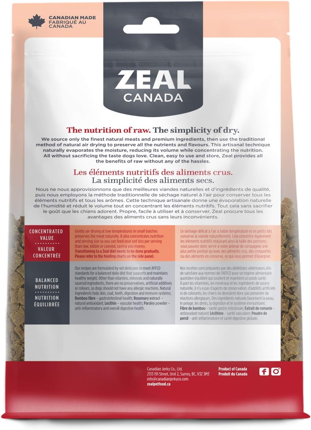 Zeal Gently Air-Dried Beef for Dogs - 2.2 lbs / 1Kg