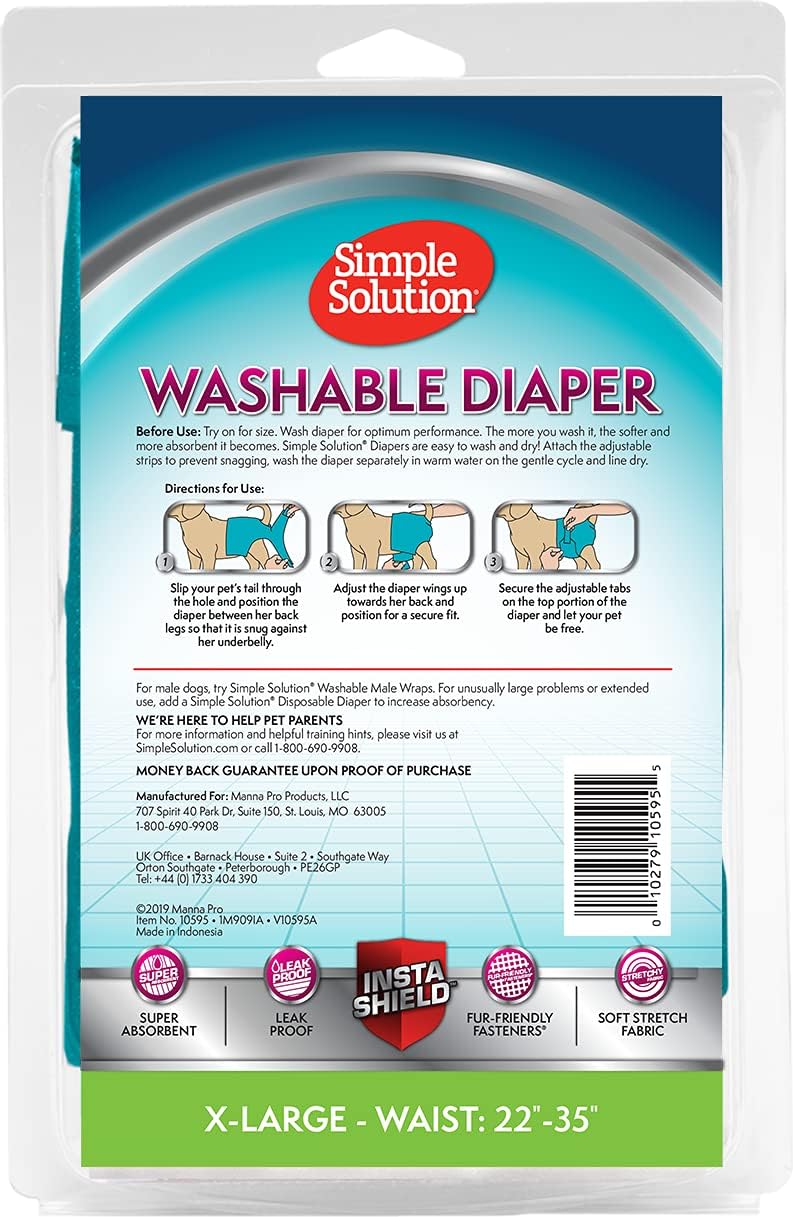 Simple Solution Washable Female Dog Diaper, XL