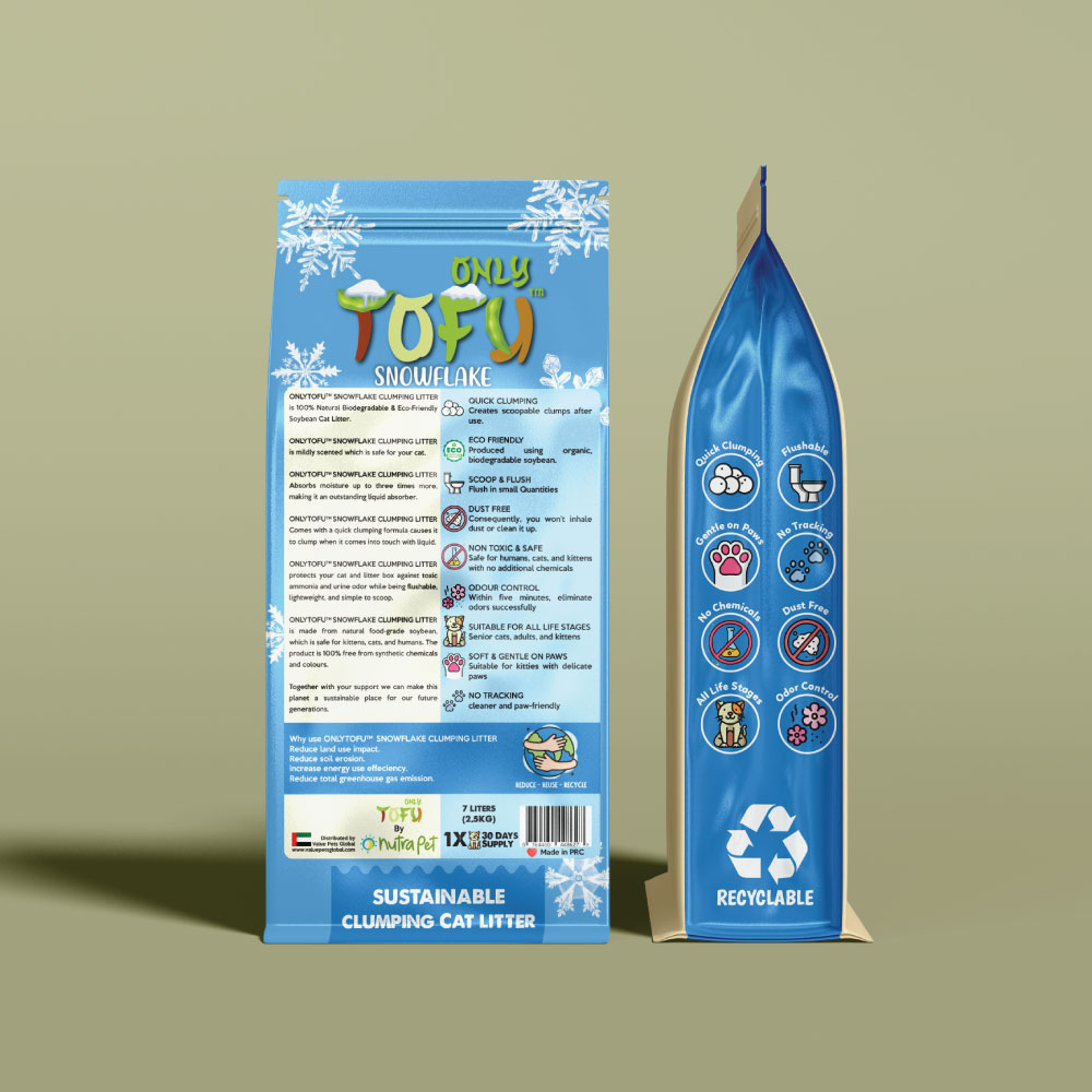 NutraPet Tofu Snowflake Clumping Cat Litter Green Tea - 7 Liters
