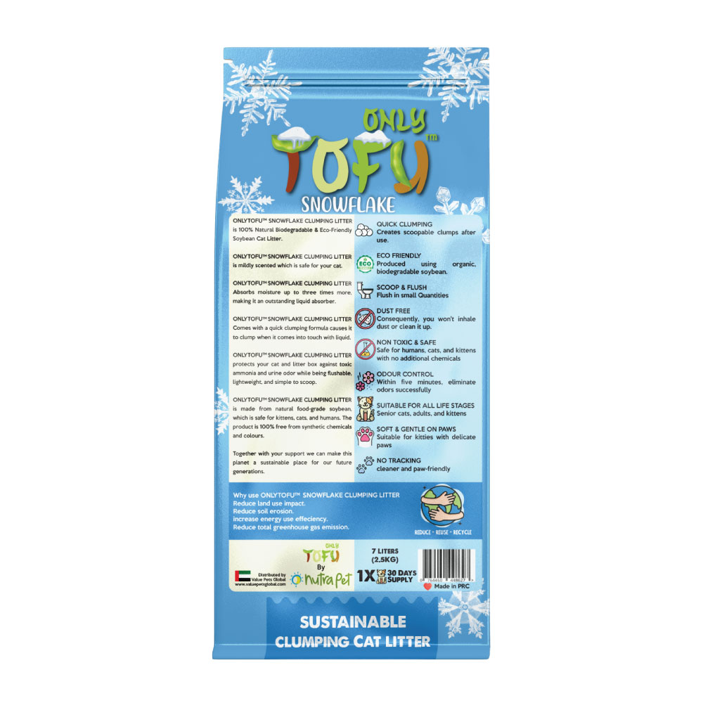 NutraPet Tofu Snowflake Clumping Cat Litter Original - 7 Liters
