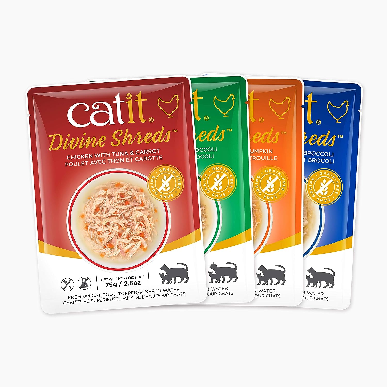 Catit Divine Shreds, Chicken Multipack 75g, 12pcs