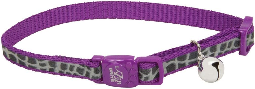 Coastal 3/8 Safe Cat Lazer Black Reflective Adj. Break Away Collar Orange Paw