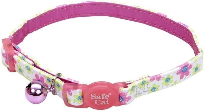 Coastal 3/8" Safe Cat  Flower Frenzy Adj.Breakaway Collar Pink