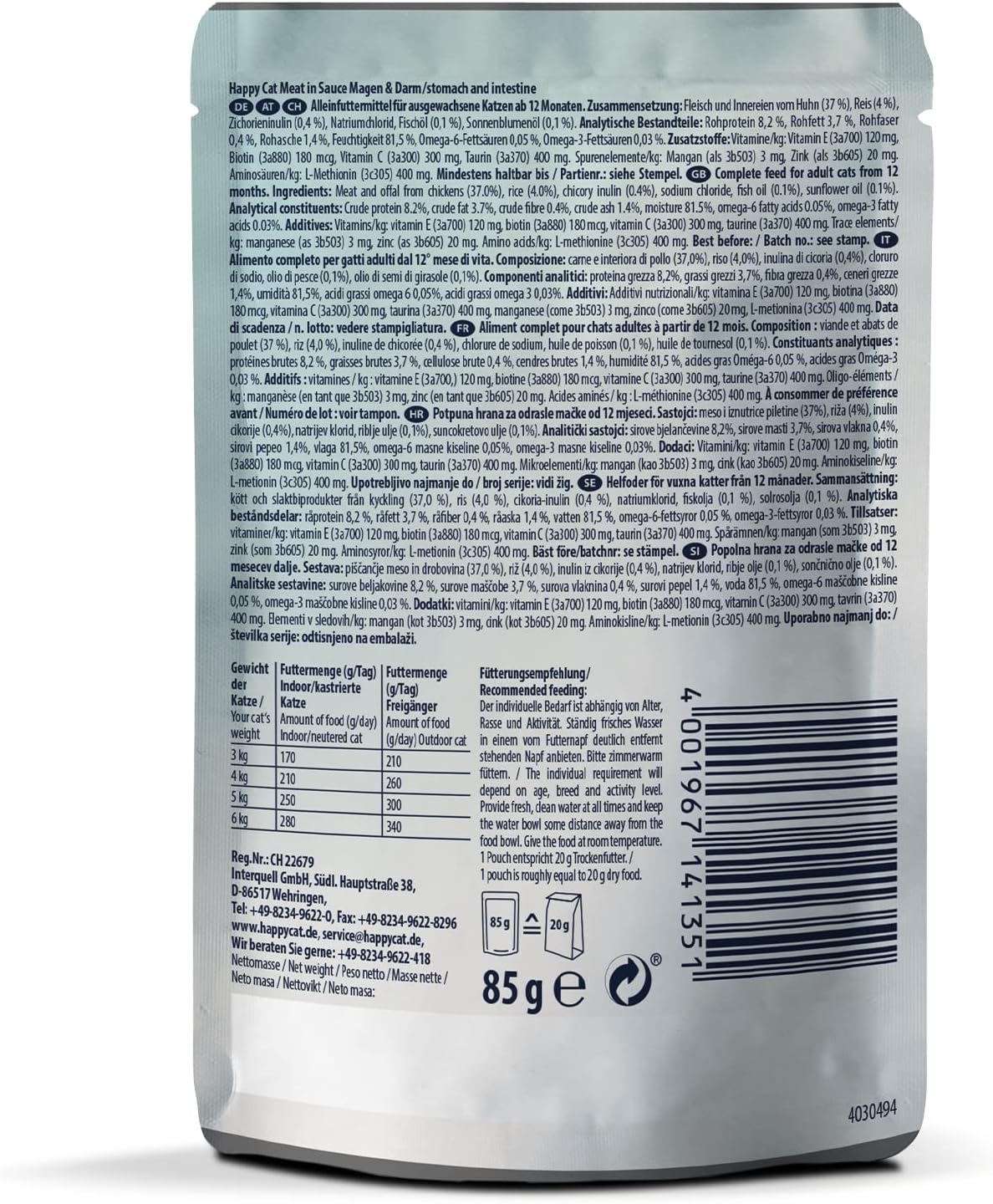 Happy Cat MIS Sensitive Stomach & Intestine - 85 G