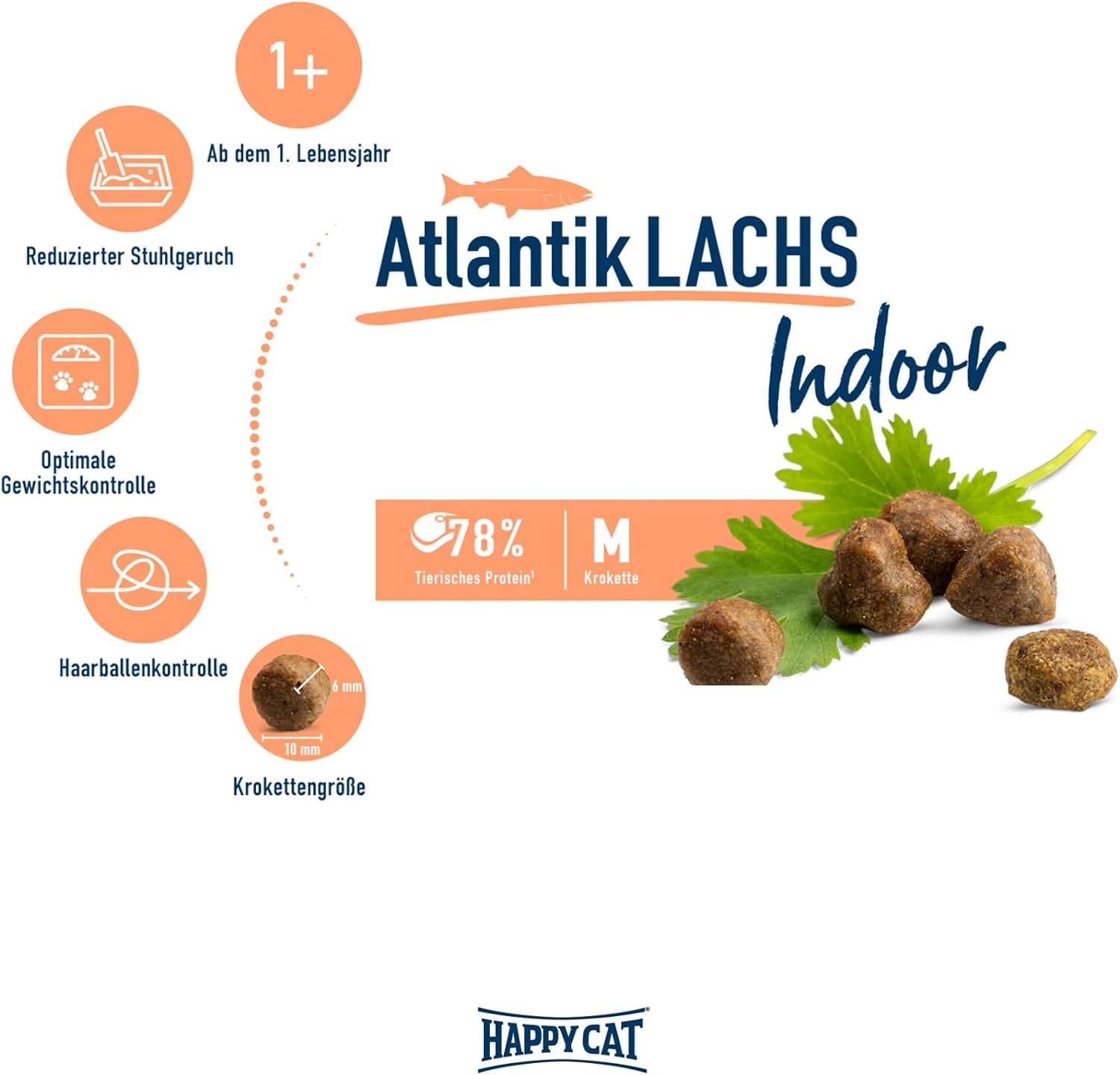 Happy Cat Indoor Atlantic Lachs - 1.3 KG