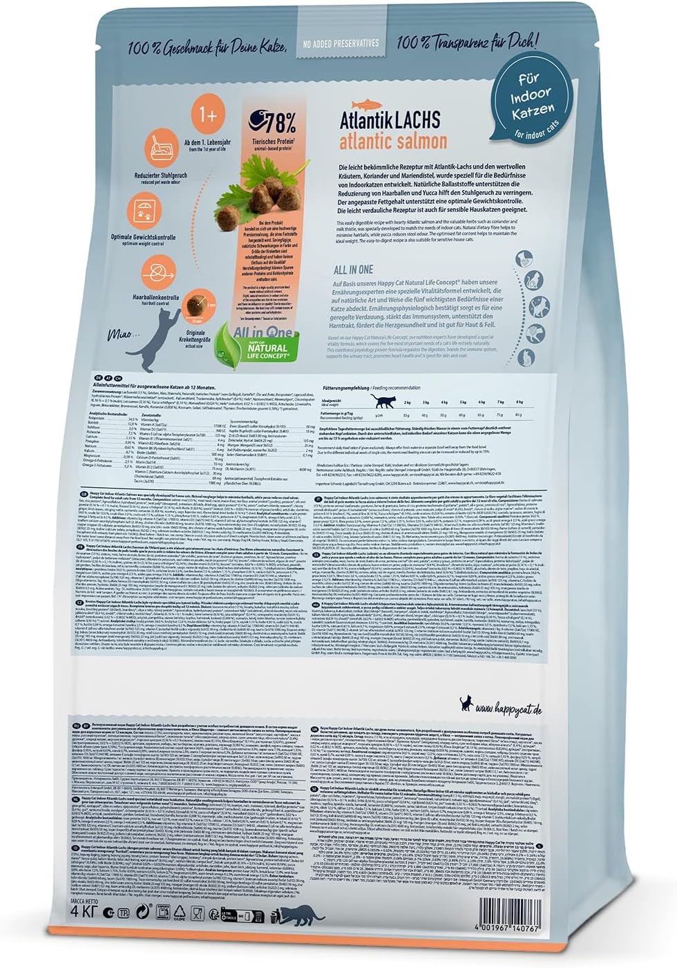 Happy Cat Indoor Atlantic Lachs - 1.3 KG