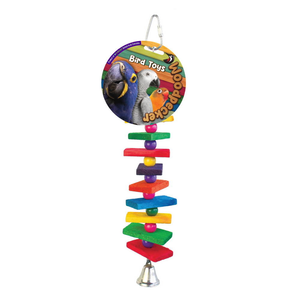 Woodpecker Bird Toy Candy Crush With Bell 28*4.5 Cms