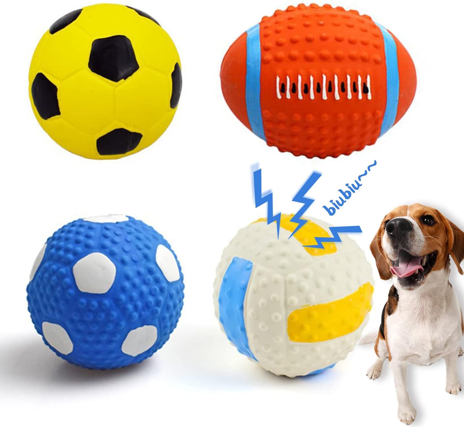 Crinkle Play Ball Dog Toy - S - 1pc