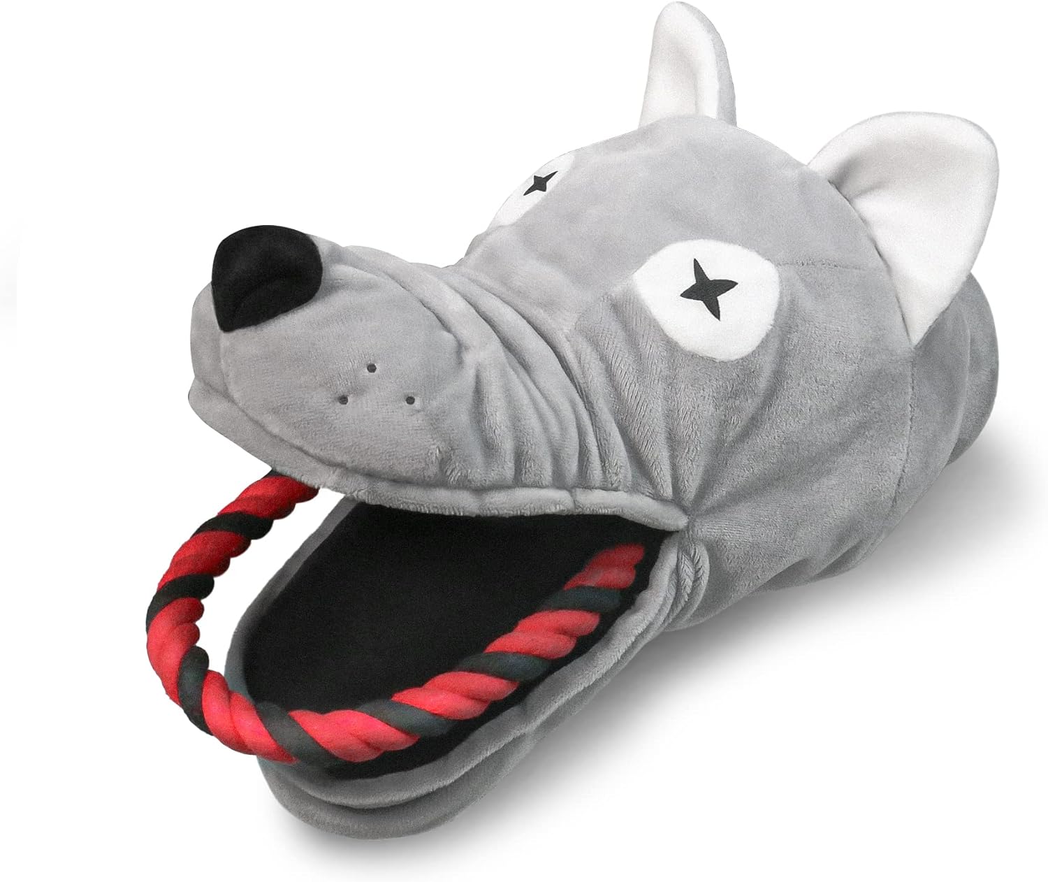 Plush Pet Wolf Head Dog Toy - 1pc
