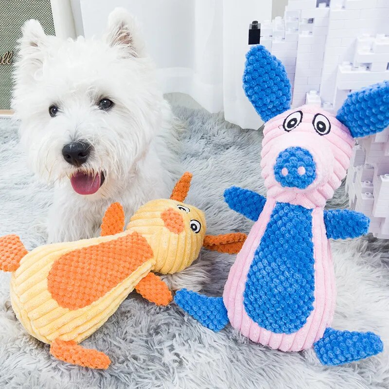 Plush Pet Squeakz Ely, Baby Piggie, Papa Piggie Dog largeToy - 1pc