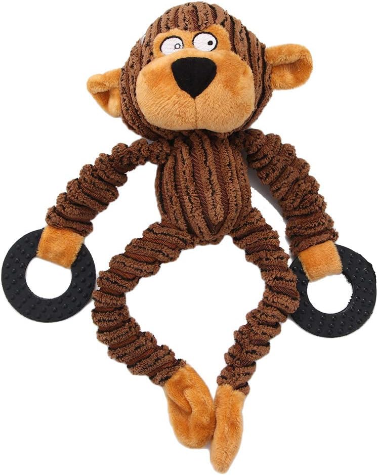 Plush Pet Squeakz Hangers Zebra, Deer, Monkey Dog Toy - 1pc