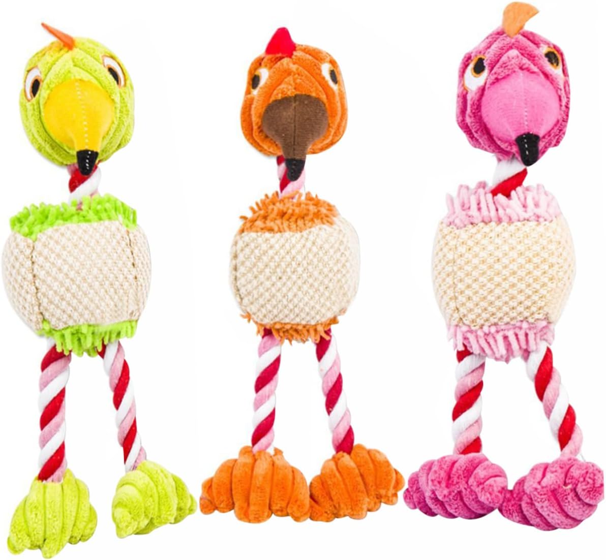 Plush Pet Squeakz Flamingoes Dog Toy - 1pc