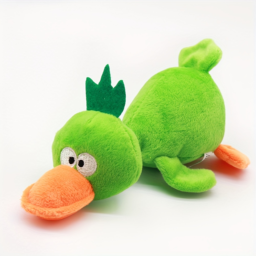 Plush Pet Squeakz Duck Family ( Green/Pink/Yellow) Dog Toy - 1pc