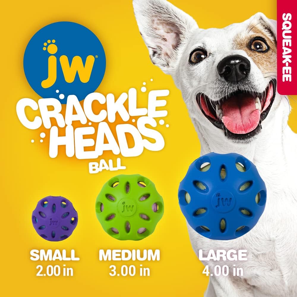 Jw Crackle Heads Crackle Ball Small - Multicolor - 1pc