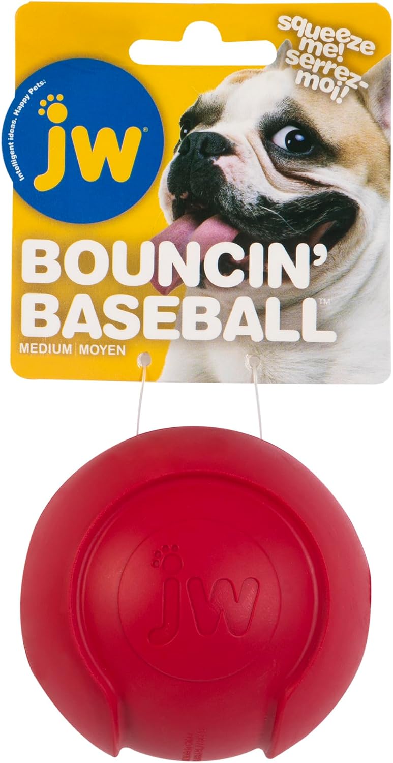 Jw Isqueak Bouncin' Baseball Medium - Mulitcolor - 1pc