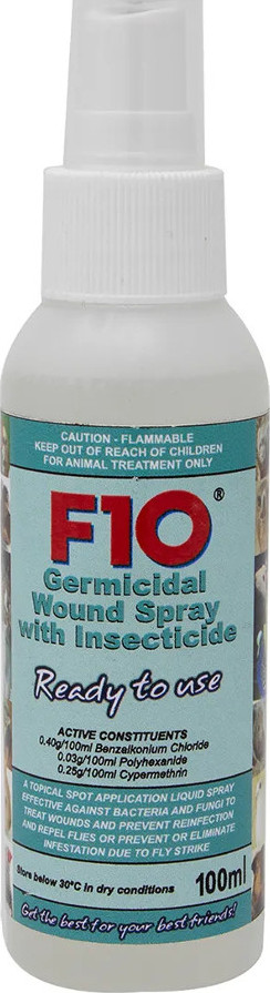 F10 Germicidal Wound Spray with Insecticide 100 ML
