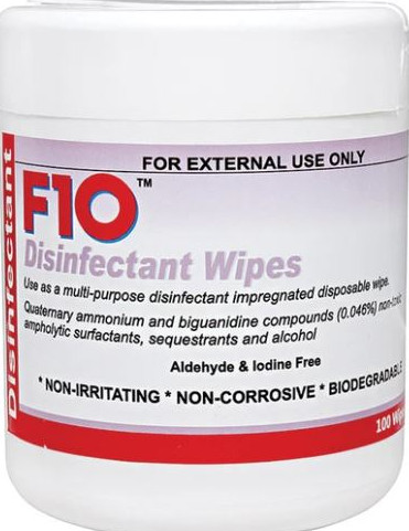 F10 Disinfectant Wipes Dispenser 100 Wipes