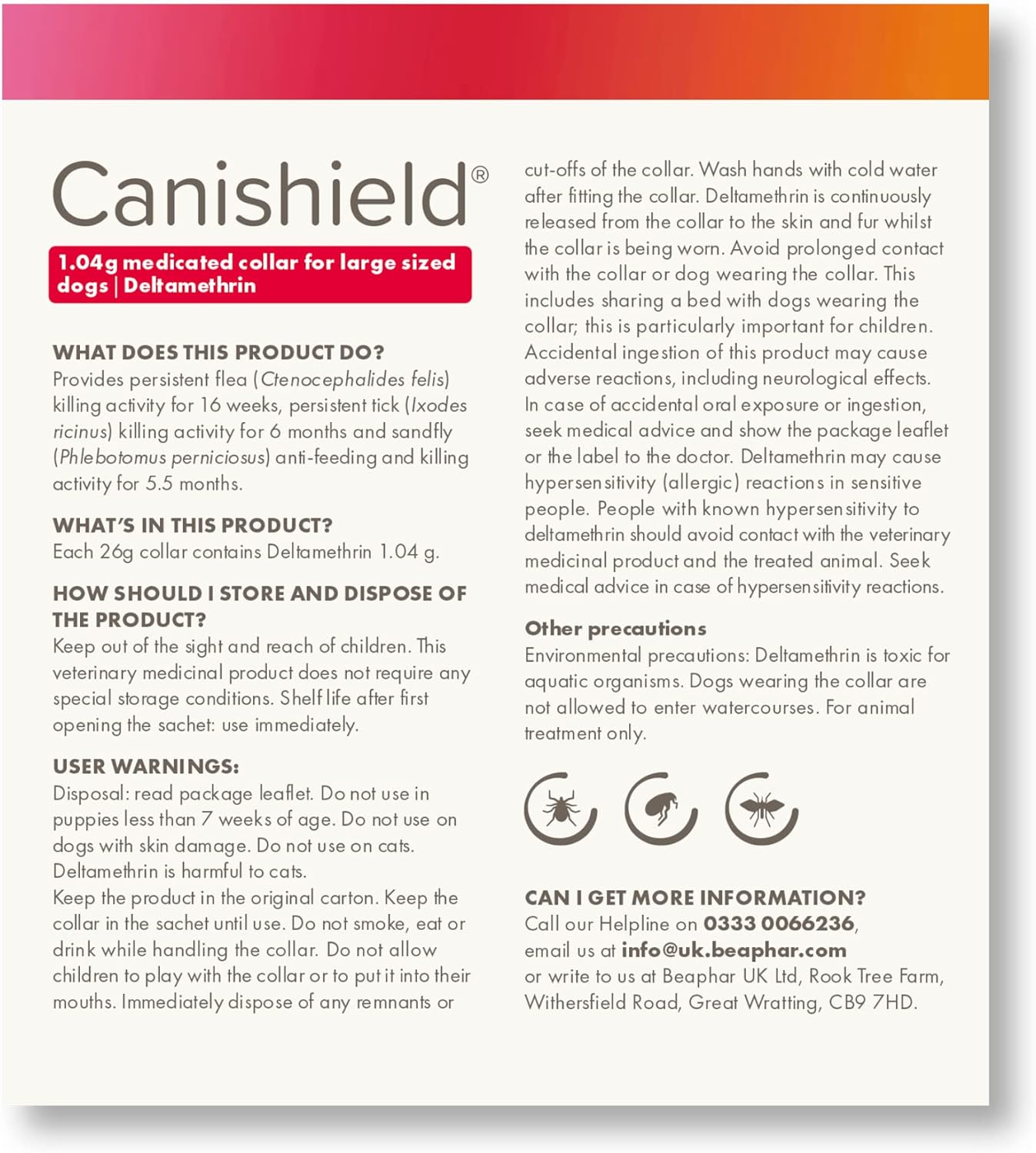 Canishield Flea & Tick Collar (Deltamethrin) - Large Dogs
