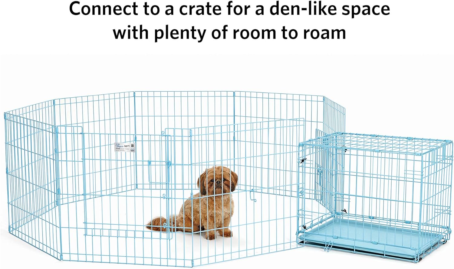 Exercise Pen with Full Max Lock Door 24in BLUE
