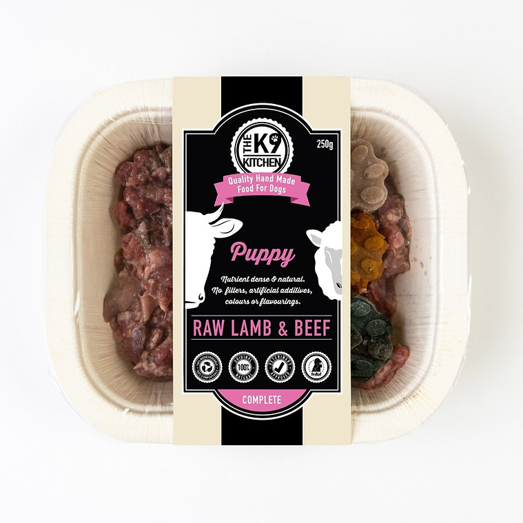 The K9 Kitchen Puppy Complete Dog Food Beef & Lamb 250gm