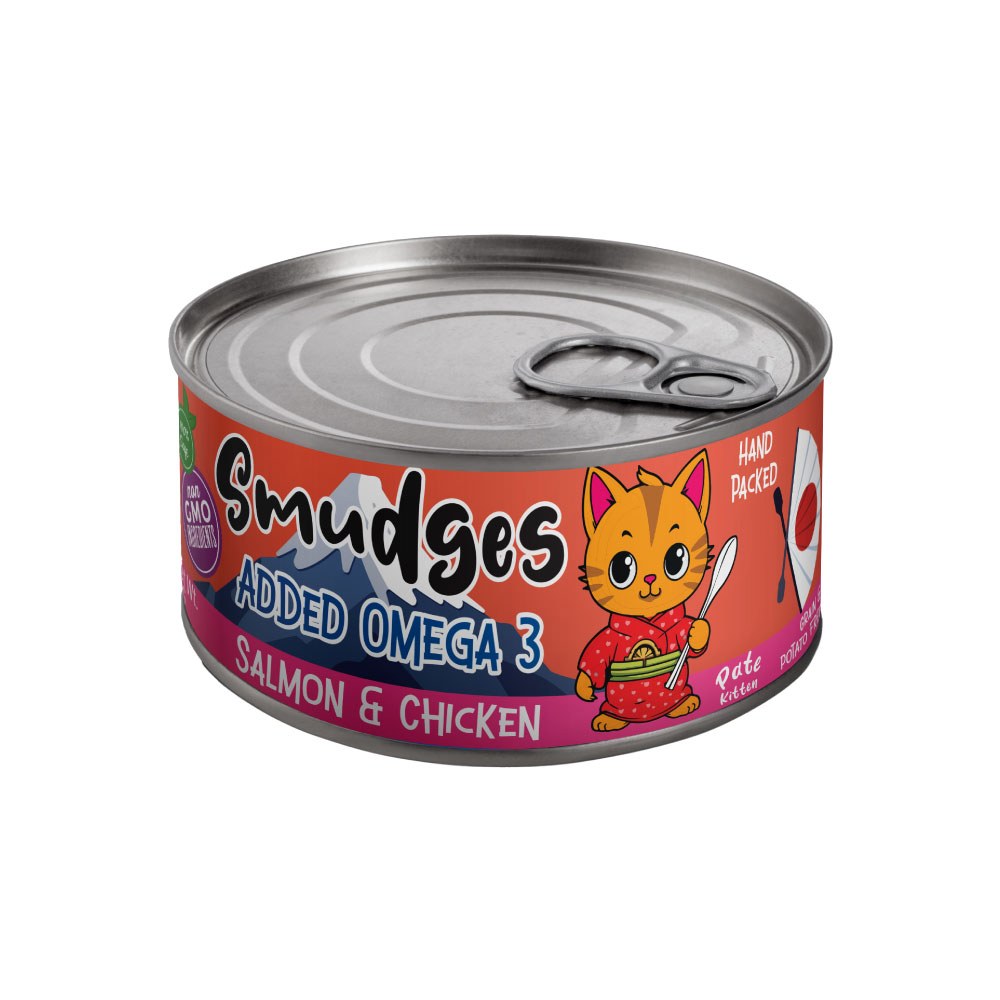 Smudges Kitten Salmon Pate Mixed with Shredded Chicken 60g