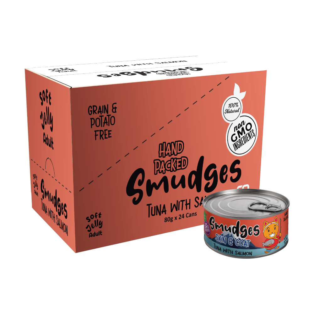 Smudges Adult Cat Tuna Flakes With Salmon in Soft Jelly 80g