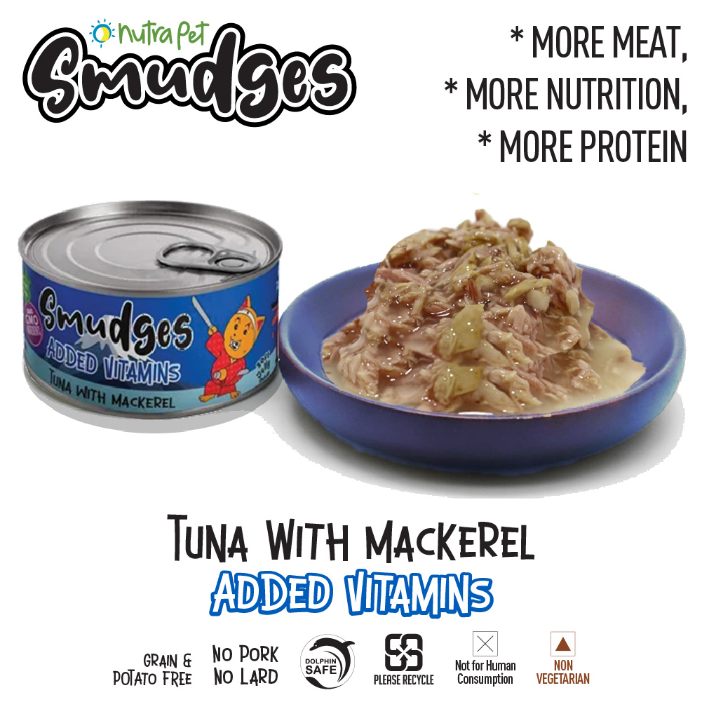 Smudges Adult Cat Tuna Flakes With Mackerel in Soft Jelly 80g