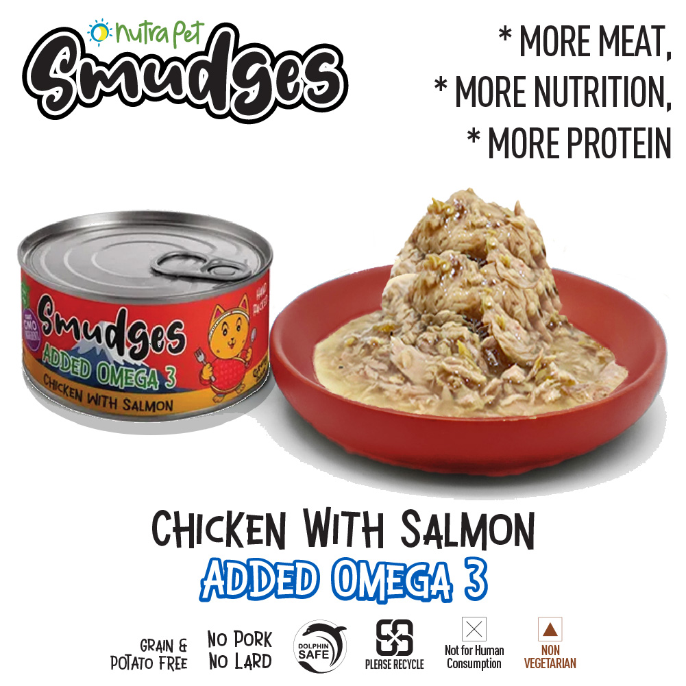 Smudges Adult Cat Chicken With Salmon In Gravy 80g