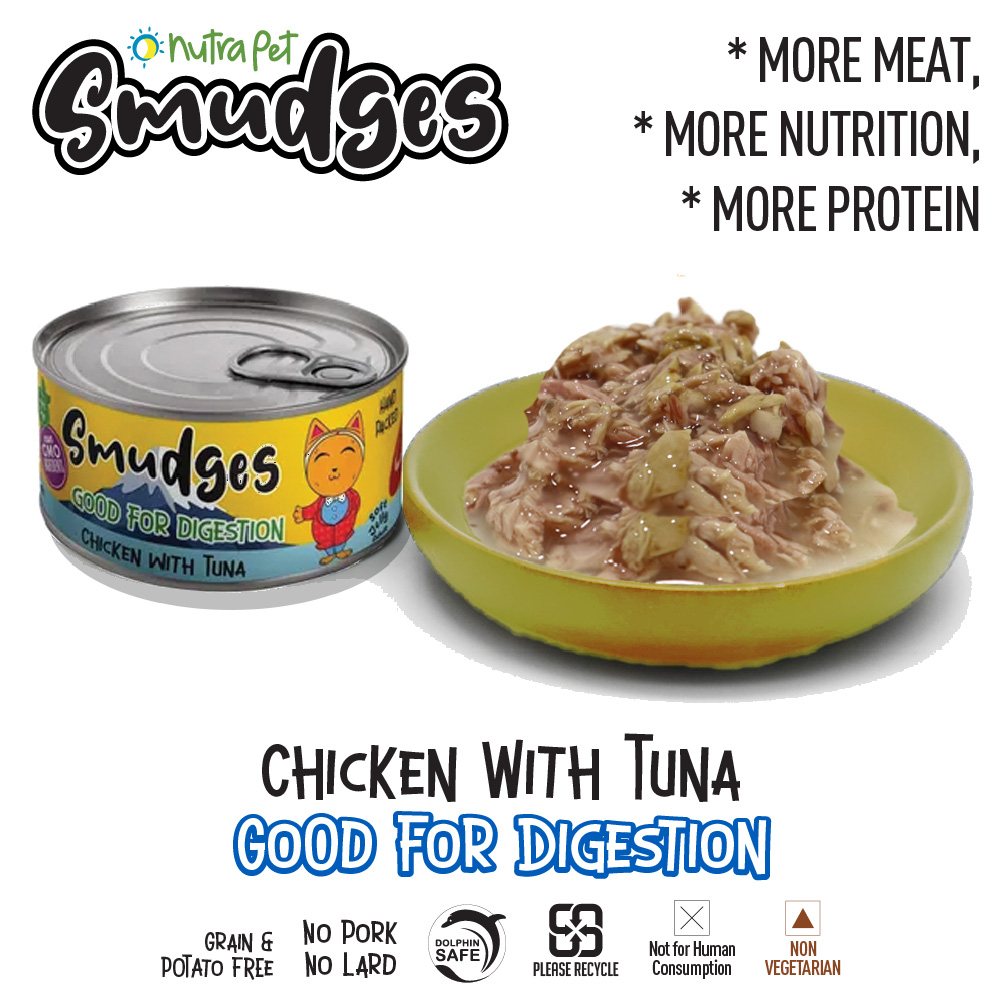 Smudges Adult Cat Chicken Flakes With Tuna In Soft Jelly 80g