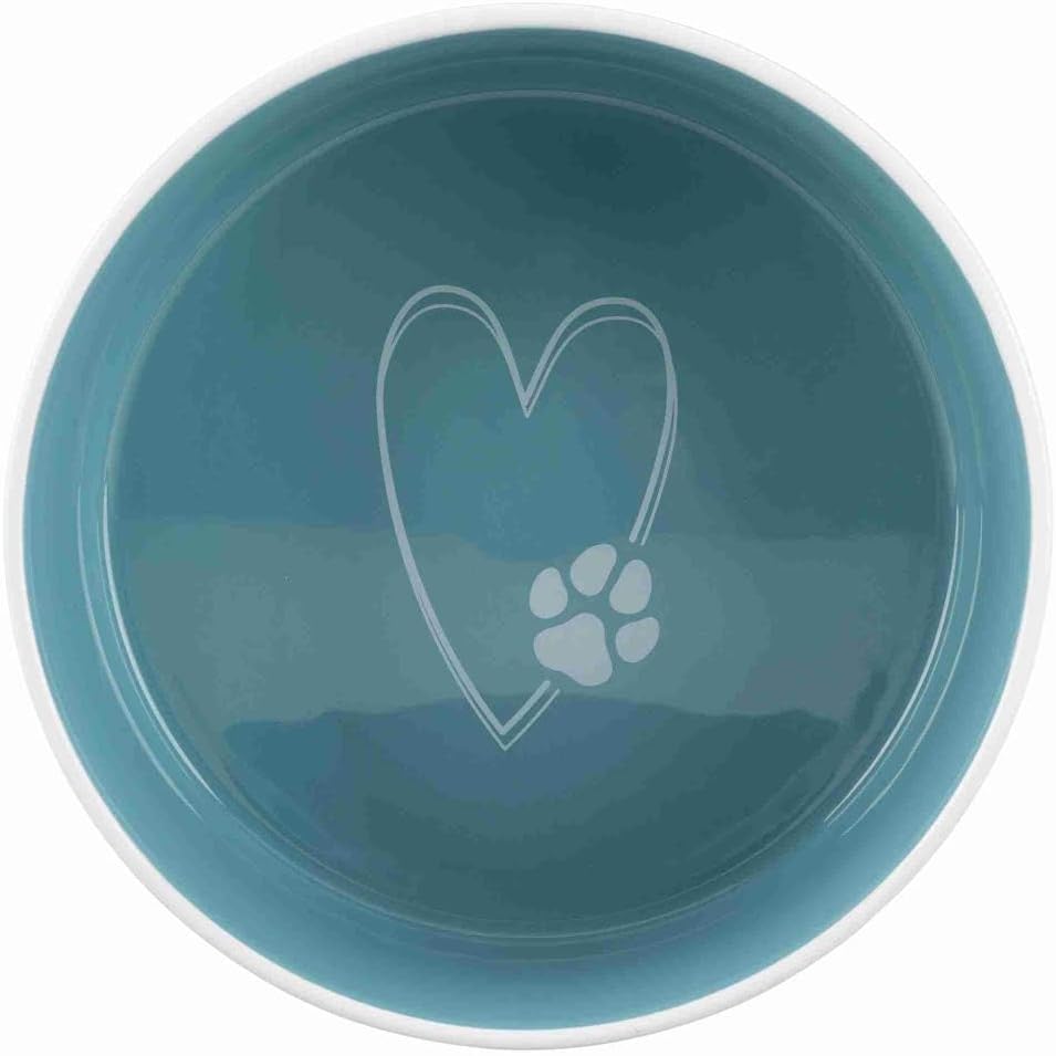 Trixie Pet Home Light Blue Ceramic Bowl For Dogs-300Ml/ Blue