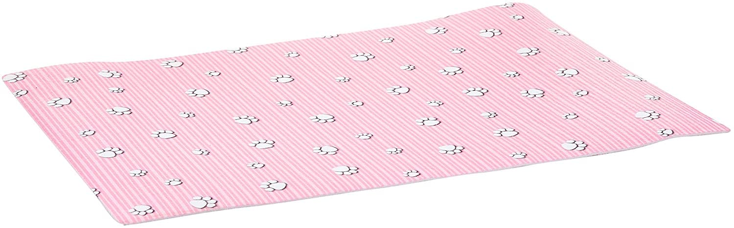 Drymate Pink Paw Stripe Dog Crate Mat 15 X 22 inches
