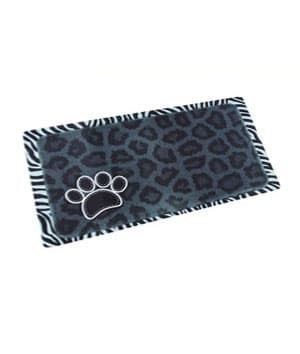 Drymate Black Leopard Zebra Border Pet Bowl Place Mat 12 x 20 inches