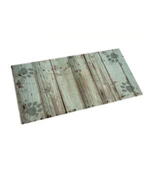 Drymate Green Distressed Wood Paws Pet Bowl Place Mat 12 x 20 Inches