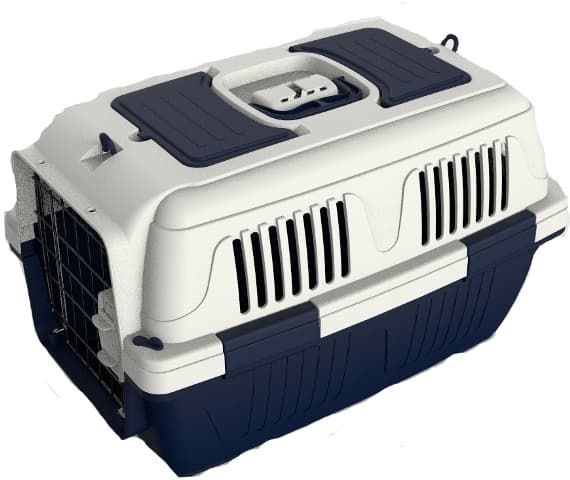 Nutrapet Dog Cat Carrier Box Closed Top Dark Blue L63Cms X W41Cms X H40 Cms