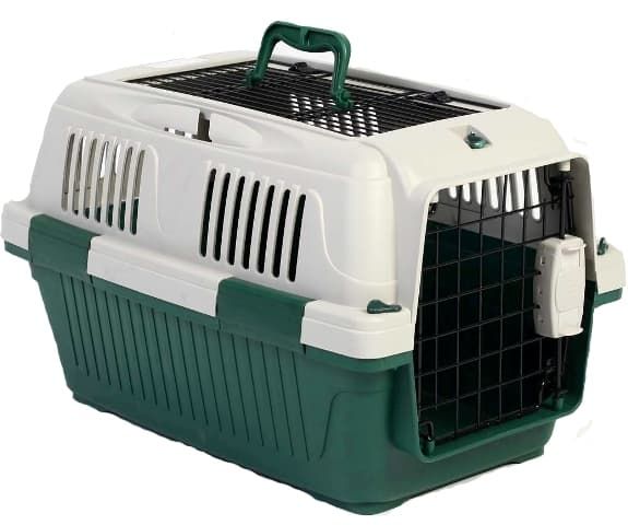 Nutrapet Dog Cat Carrier Open Grill Top Dark Green Box L50Cms X W33Cms X H29 Cms