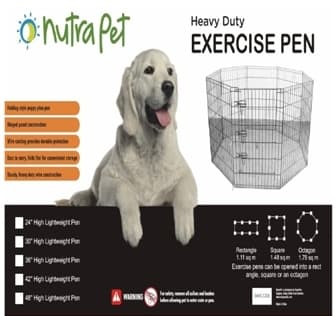 Nutrapet High Lightweight Exercise Pen- Black Powder Coated 48 Inches