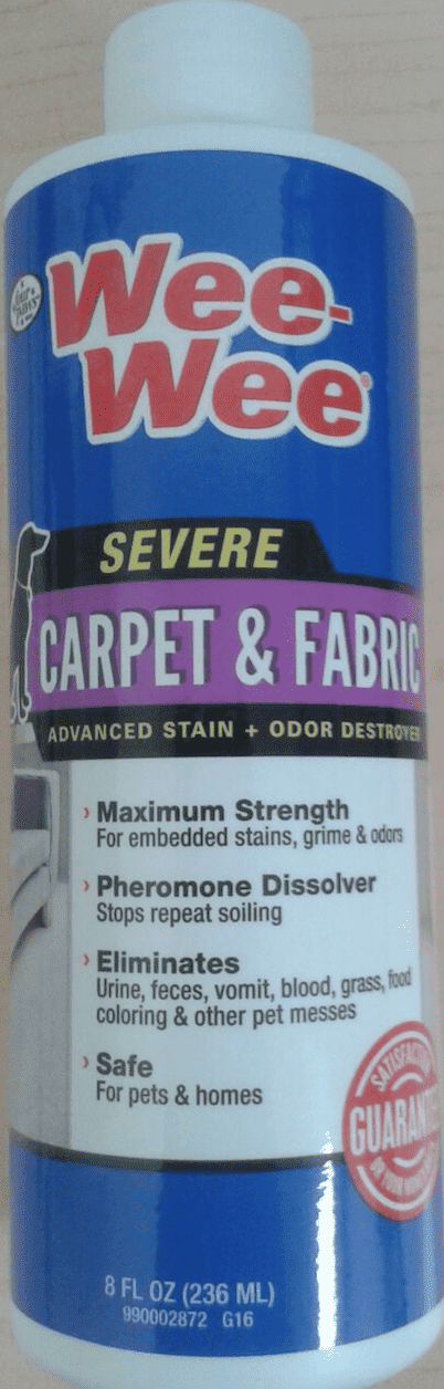 Four Paws Wee-Wee Carpet and Fabric Stain and Odor Destroyer 8z 236ML