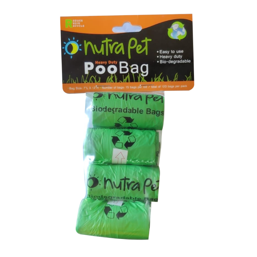Nutrapet Green Poo Bags 4 Rolls Header card