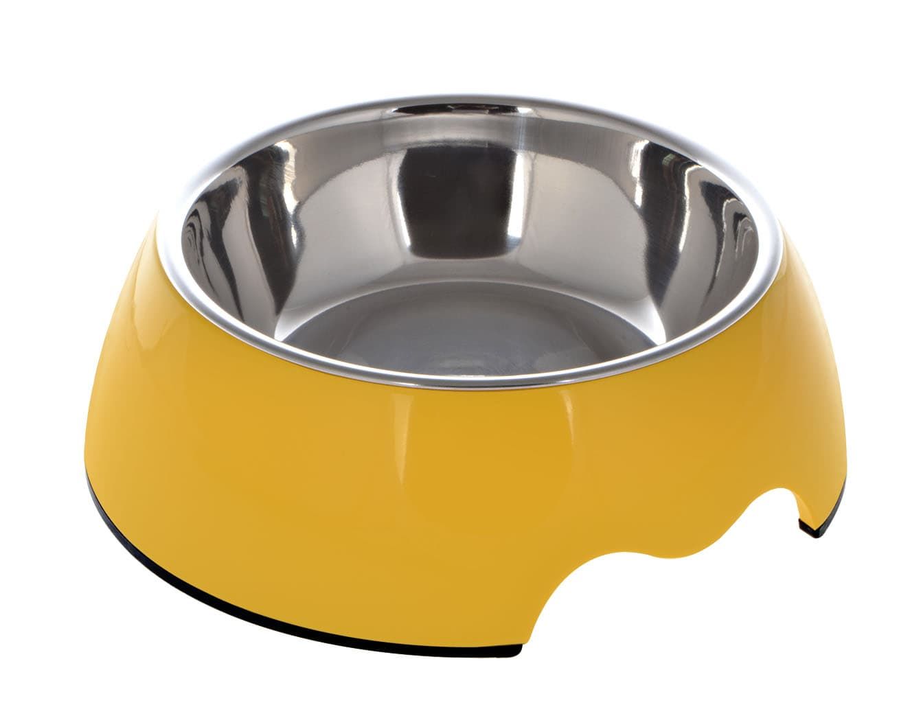 Nutrapet Melamine Round Bowl Mustard Yellow L:22 * 7.5Cms 700/ml23.6oz