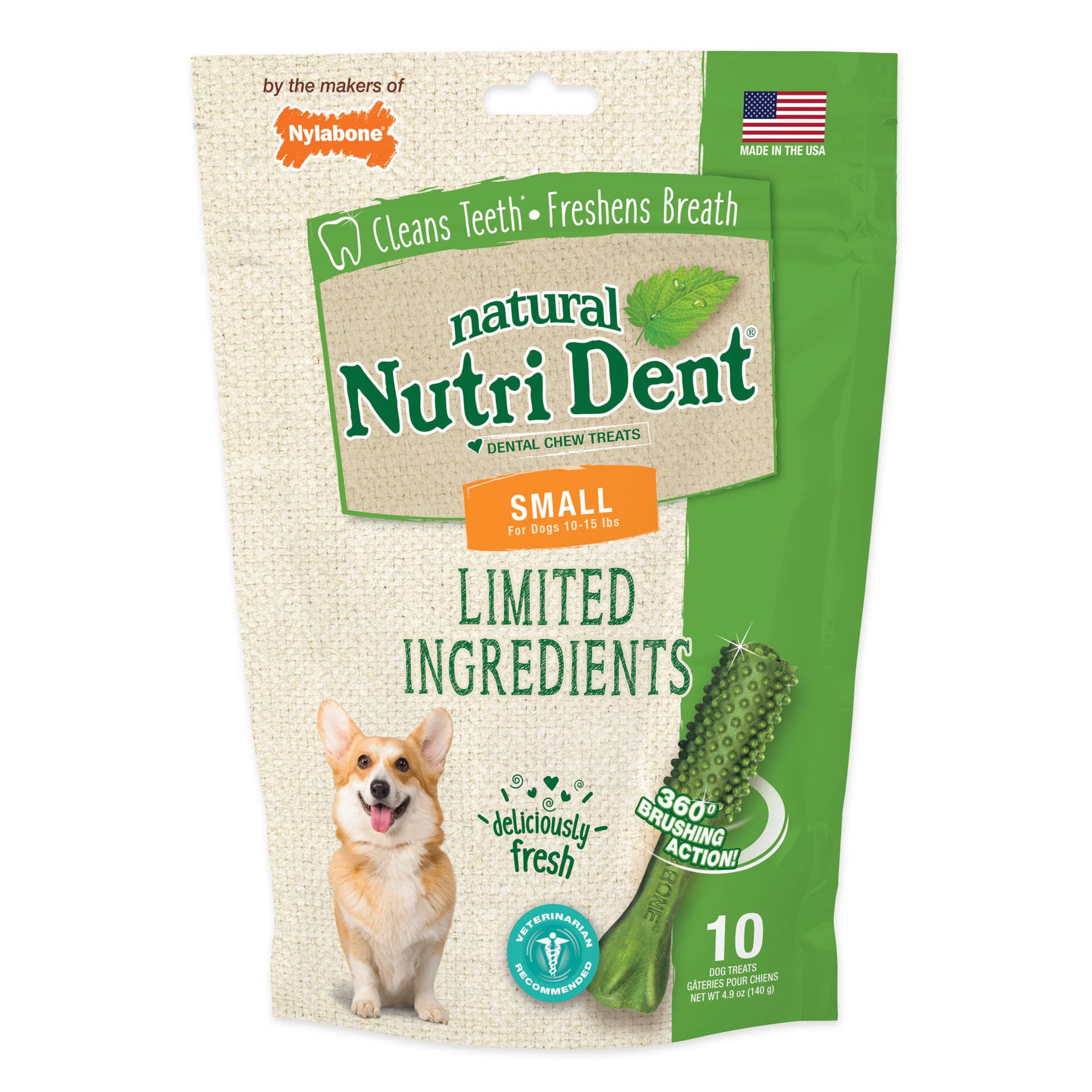 Nylabone Nutri Dent Fresh Breath 10 Count Pouch Small