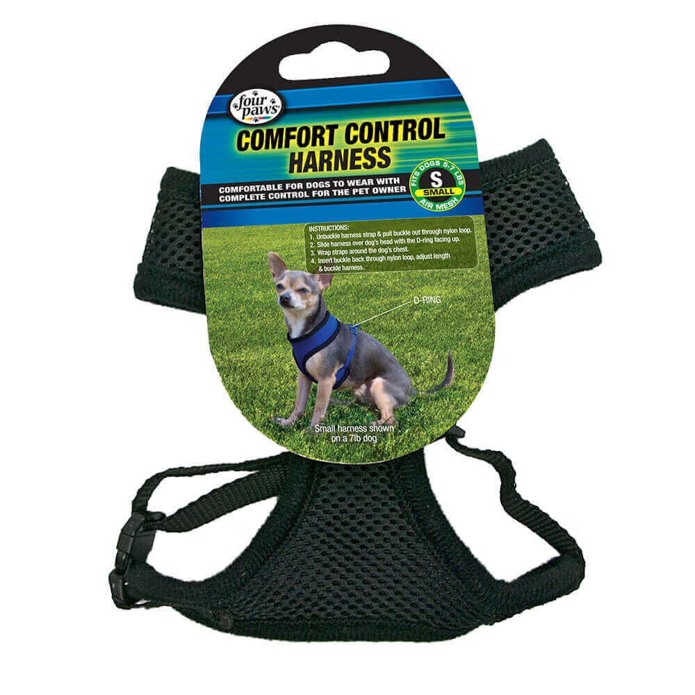Four Paws Comfort Control Harness SM Black 12cs