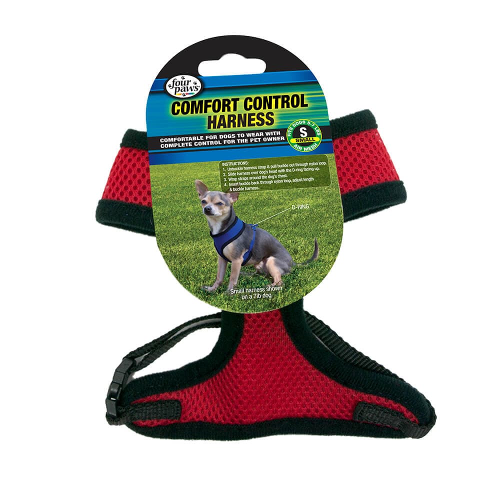 Four Paws Comfort Control Harness SM Red 12cs