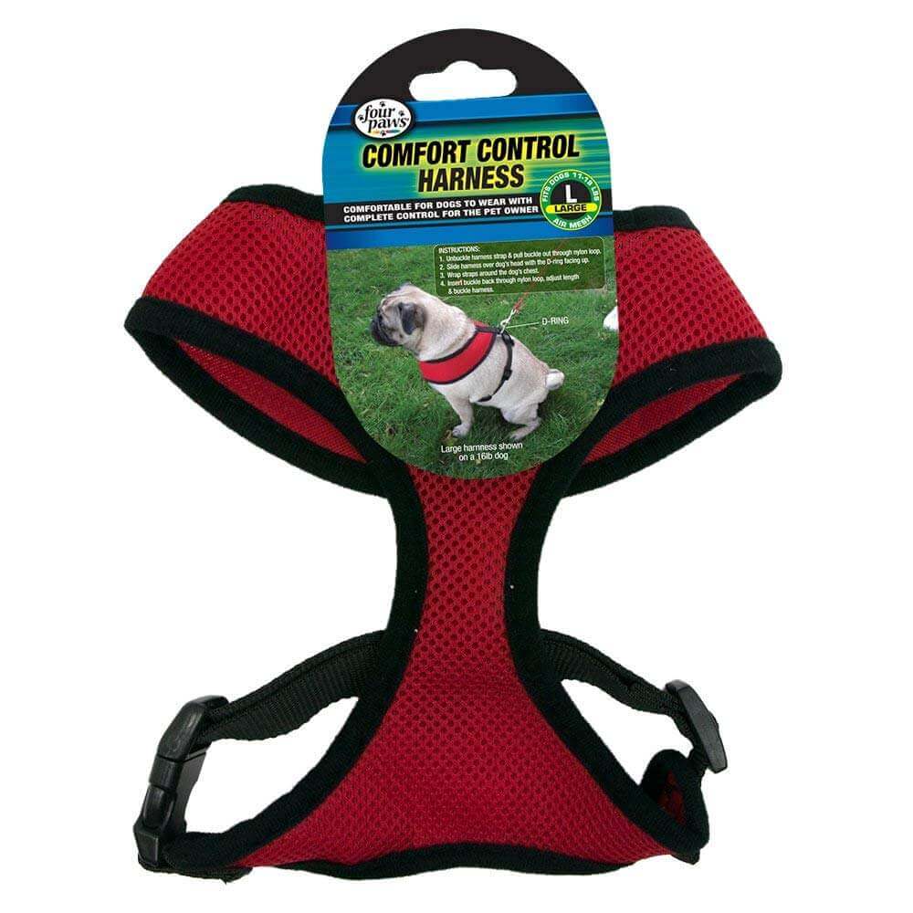 Four Paws Comfort Control Harness LG Red 12cs